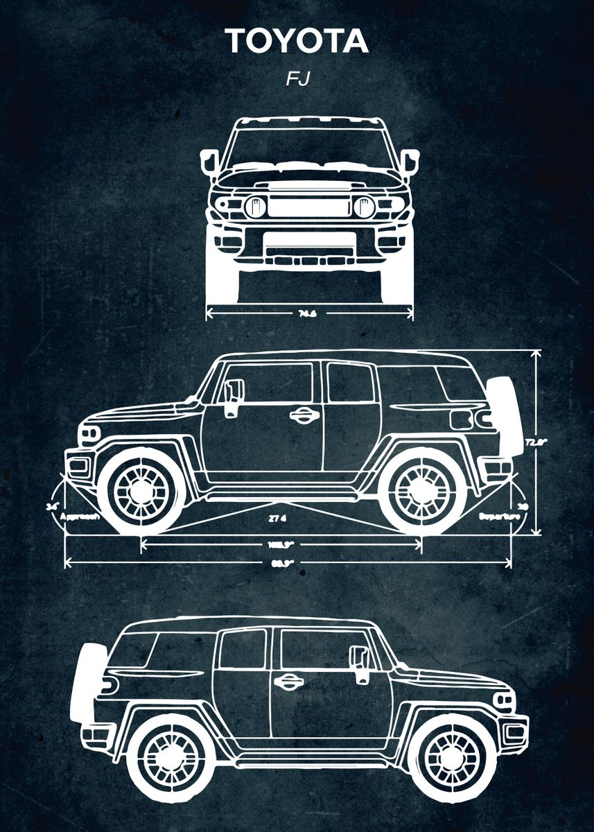 'No235 Toyota FJ' Poster, picture, metal print, paint by Xavier Vieira ...