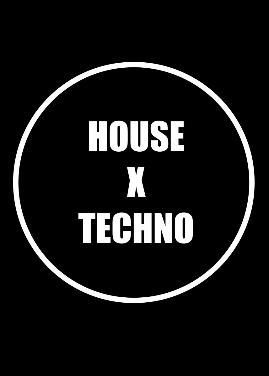 'HOUSE x TECHNO' Poster, picture, metal print, paint by Chloe Crenshaw