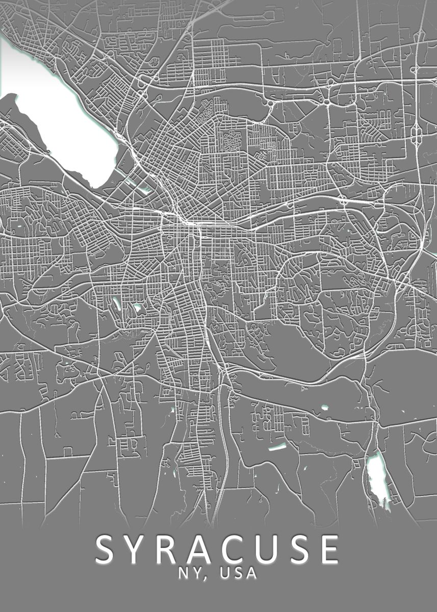 'Syracuse NY USA City Map' Poster by City Map Art Prints | Displate