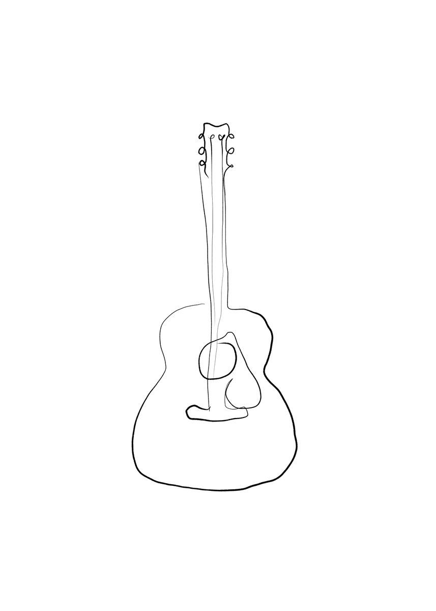 'Line art Guitar ' Poster by Chloe Wright Displate