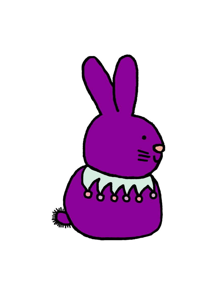 'Purple Rabbit' Poster, picture, metal print, paint by ellenhenryart ...