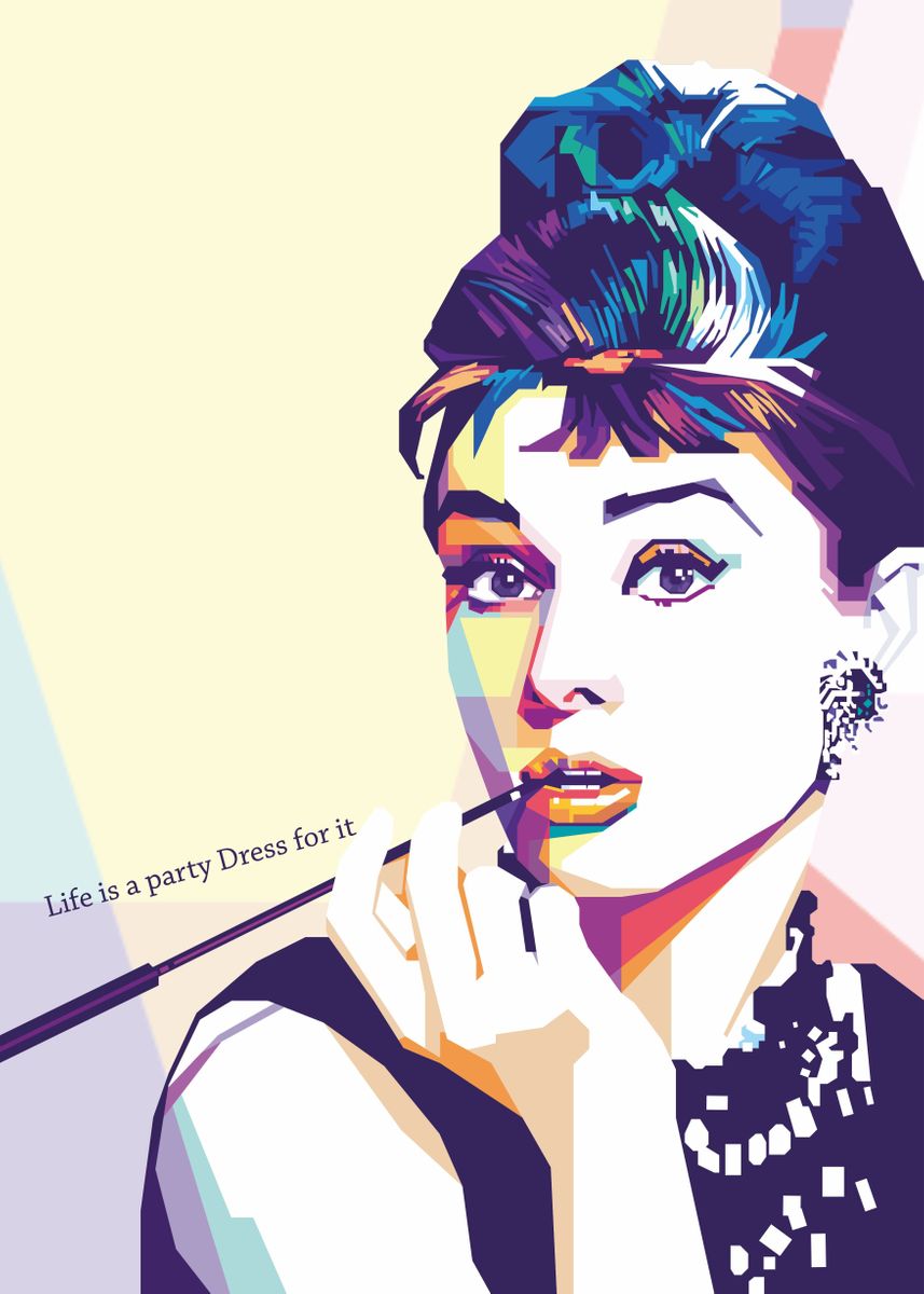 'Audrey Hepburn' Poster, picture, metal print, paint by Deni Rahayu ...