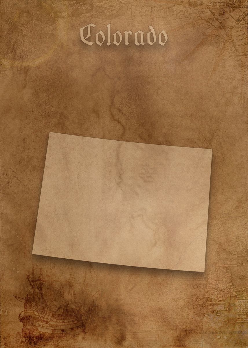 'Colorado Vintage Map' Poster by Unchained Tom | Displate