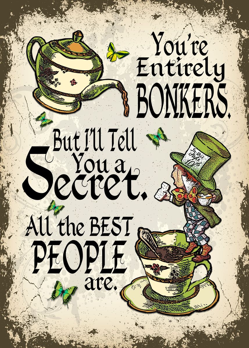 'Mad Hatter Bonkers' Poster, picture, metal print, paint by Ludo Enko ...