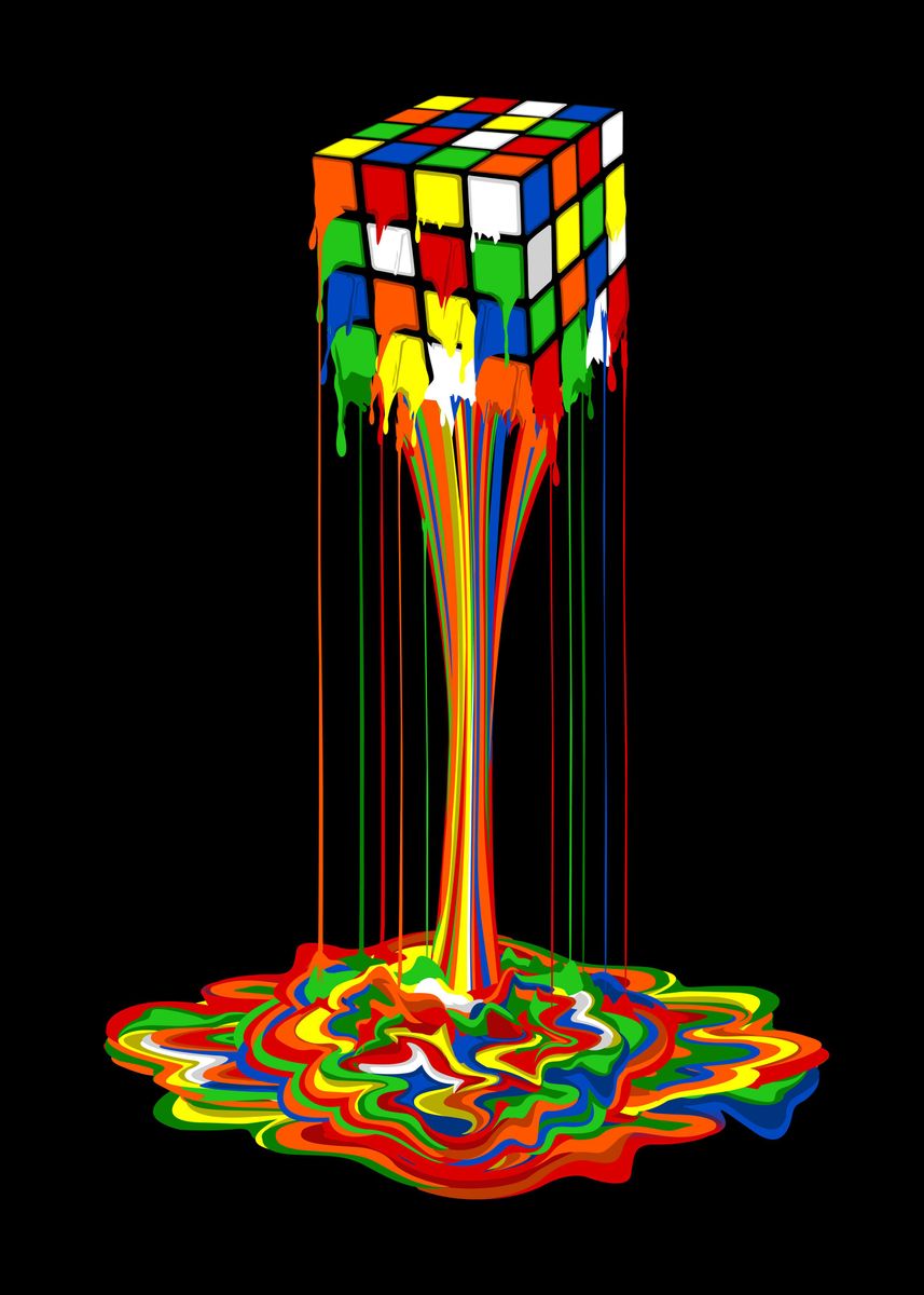 'Melted Cubic' Poster, picture, metal print, paint by Lugu Poerawidjaja ...