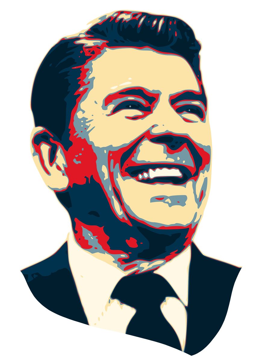 'Ronald Reagan Happy' Poster, picture, metal print, paint by Filip ...