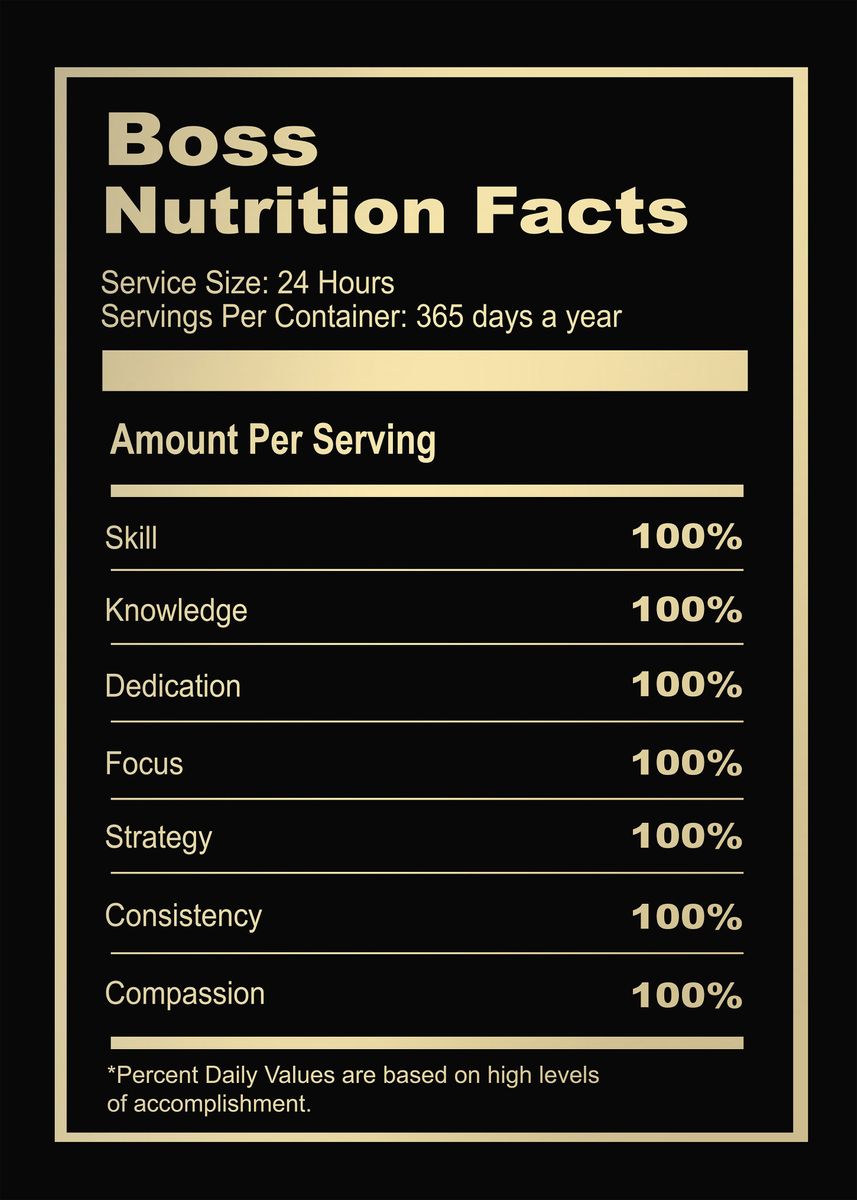 boss-nutrition-facts-poster-picture-metal-print-paint-by