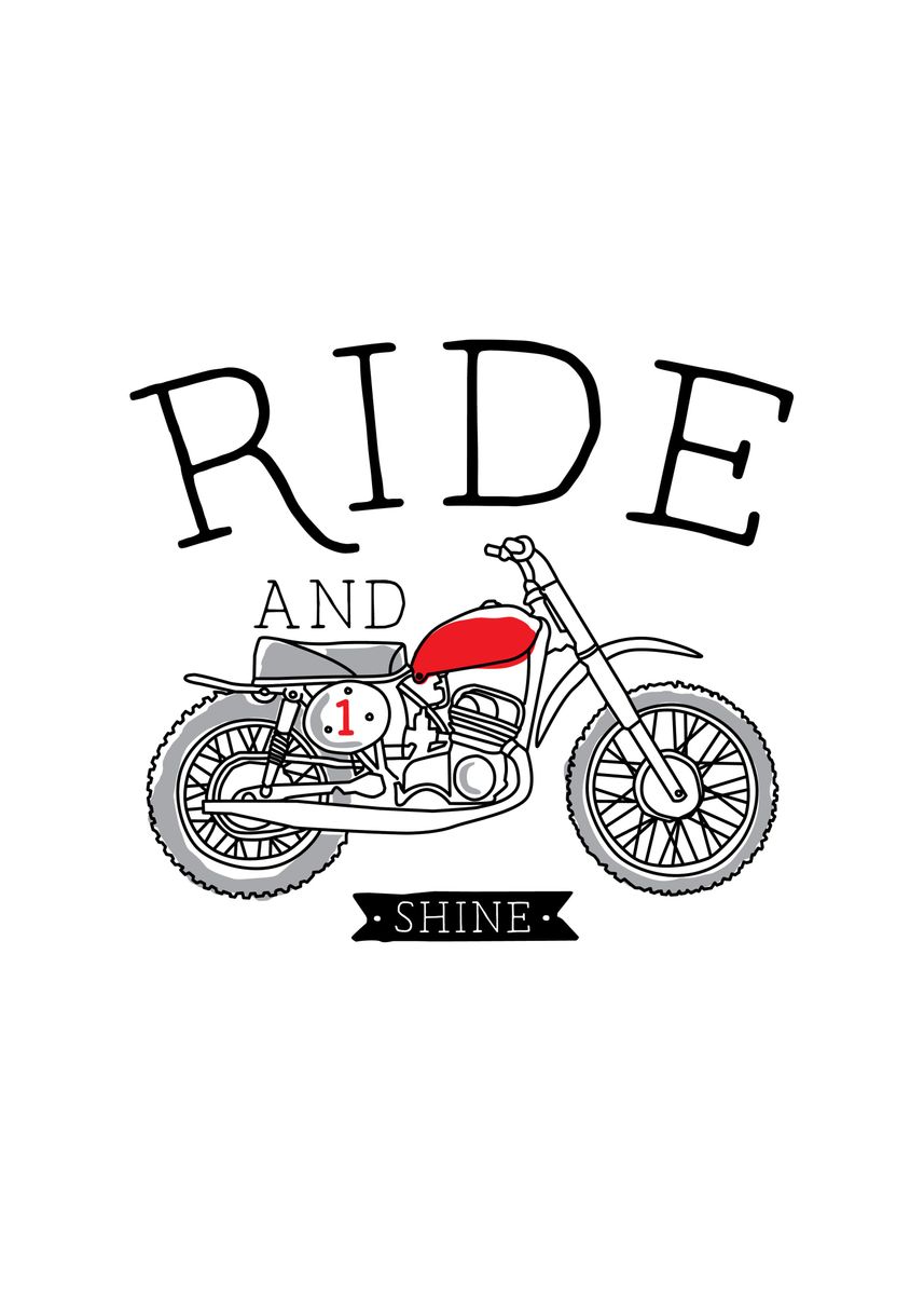'Ride and Shine' Poster, picture, metal print, paint by Quilimo Studio