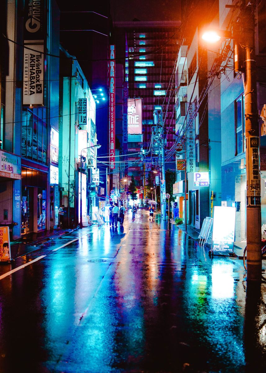 'Akihabara Alley' Poster by Kerry Guevara | Displate