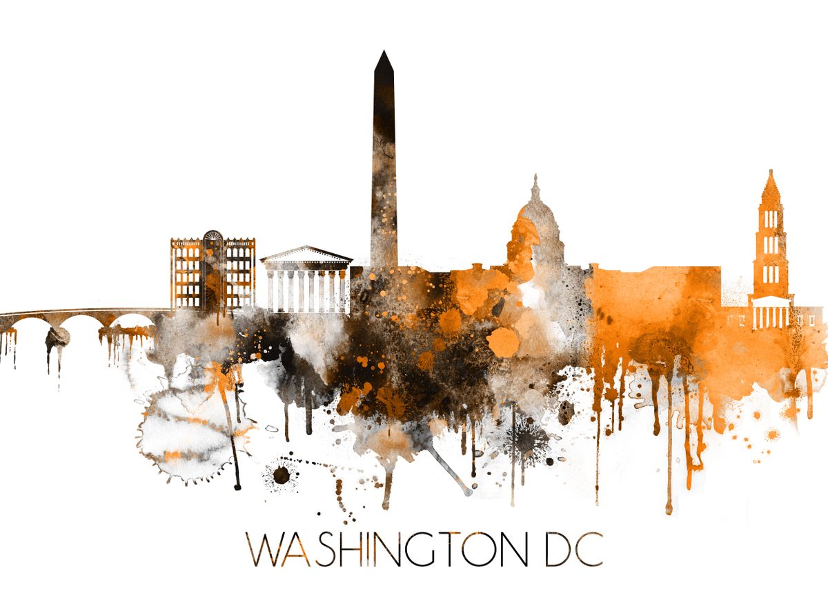 Washington Dc Skyline Poster Print By Dim Displate