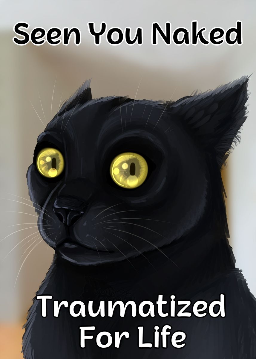 'Traumatized Cat' Poster by Wolfy Mewmew Displate