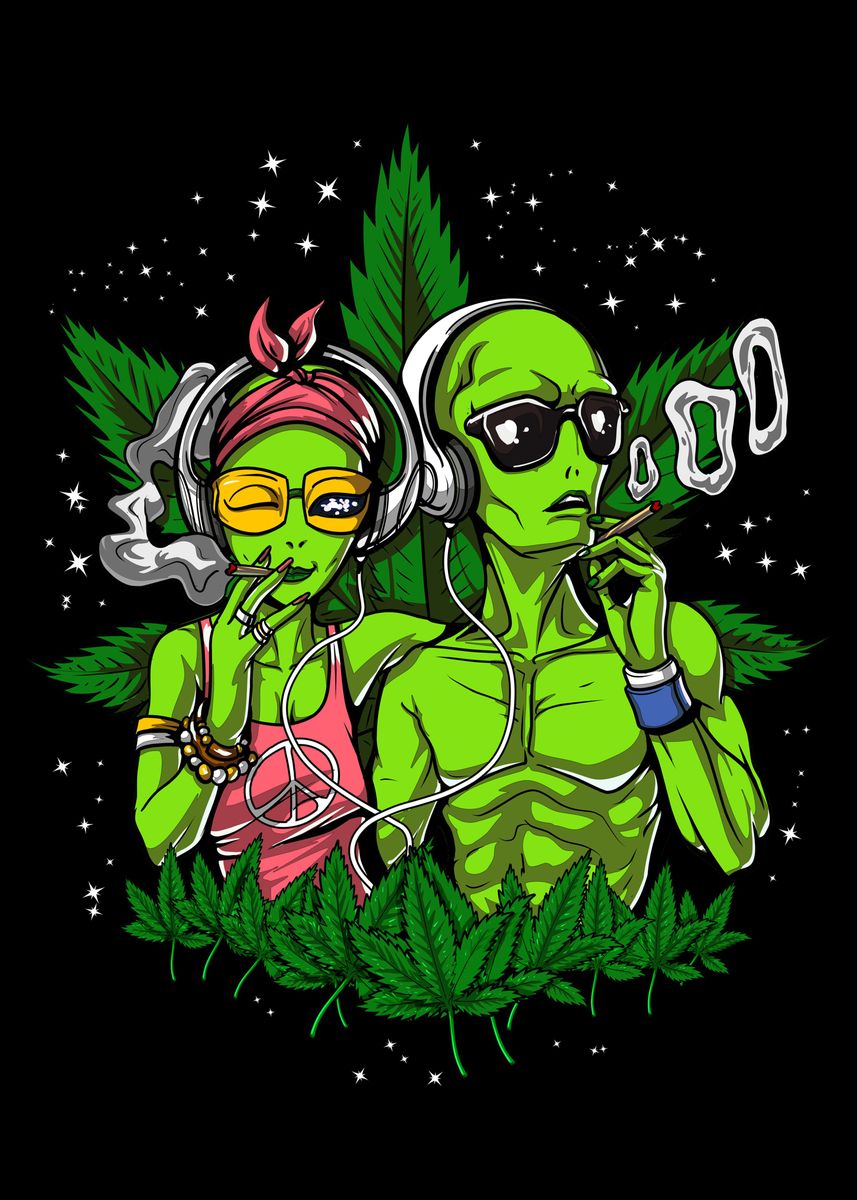 Hippie Aliens Smoking Weed Bong Svg Weed Hippie Svg Weed Svg Funny ...