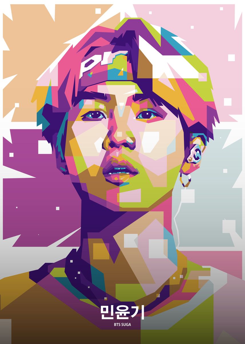 'BTS Min Yoon Gi' Poster, picture, metal print, paint by Andi Permana ...