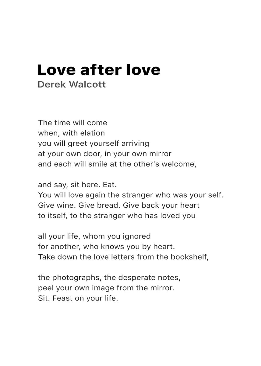 'Love After Love' Poster, picture, metal print, paint by Stanza | Displate