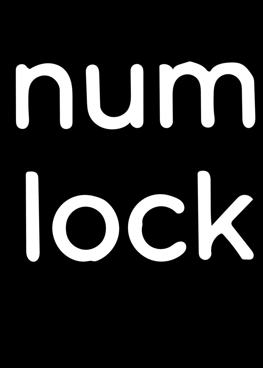 'num lock' Poster, picture, metal print, paint by Arties | Displate
