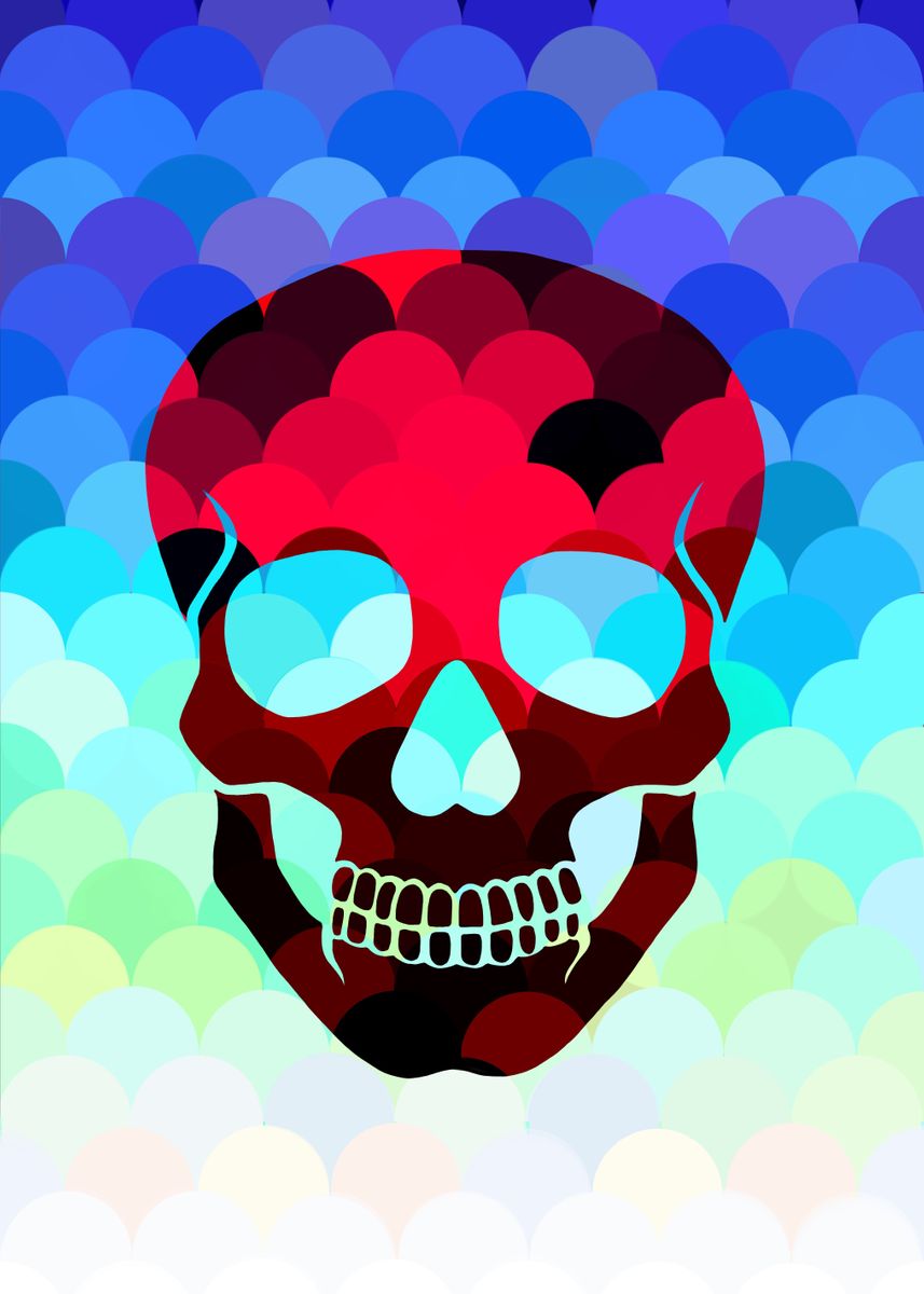 'Red Velvet Skull' Poster by Steven Mc Govern Displate