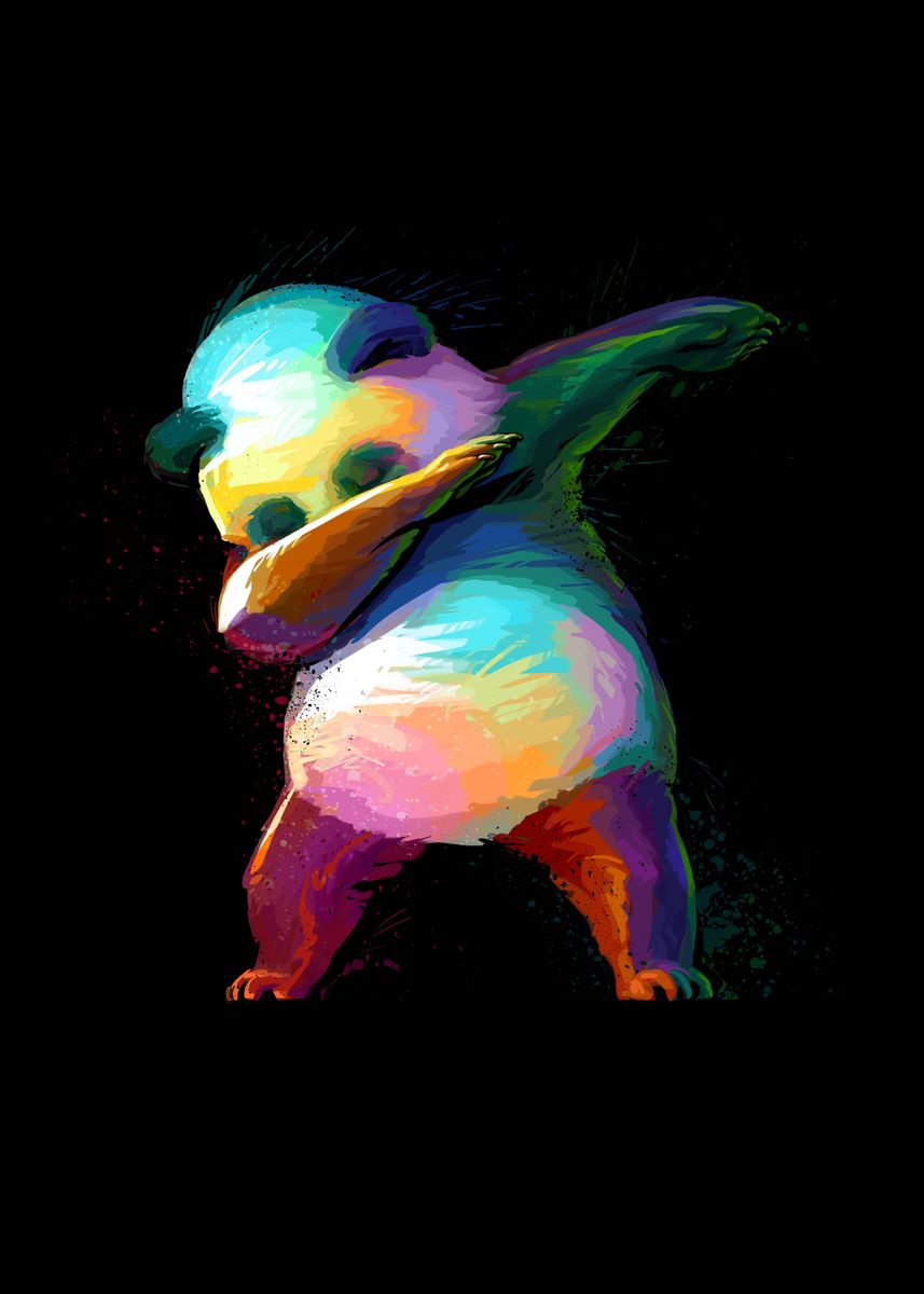 'Dabbing Panda' Poster, picture, metal print, paint by Stonemask | Displate