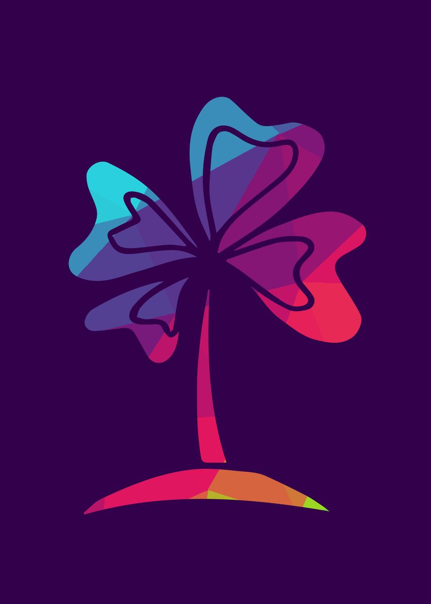 'Rainbow Clover 5' Poster by Maricris M Displate