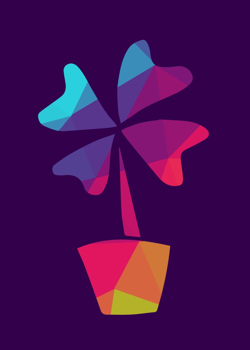 'Rainbow Clover 7' Poster by Maricris M Displate