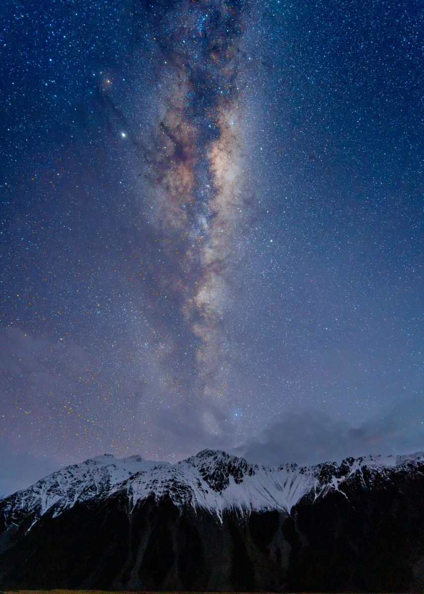 'Milky Way at Mount Cook' Poster, picture, metal print, paint by Dan ...