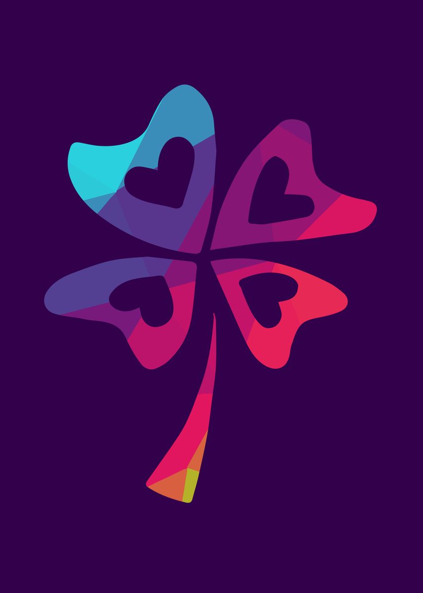 'Rainbow Clover 4' Poster by Maricris M Displate