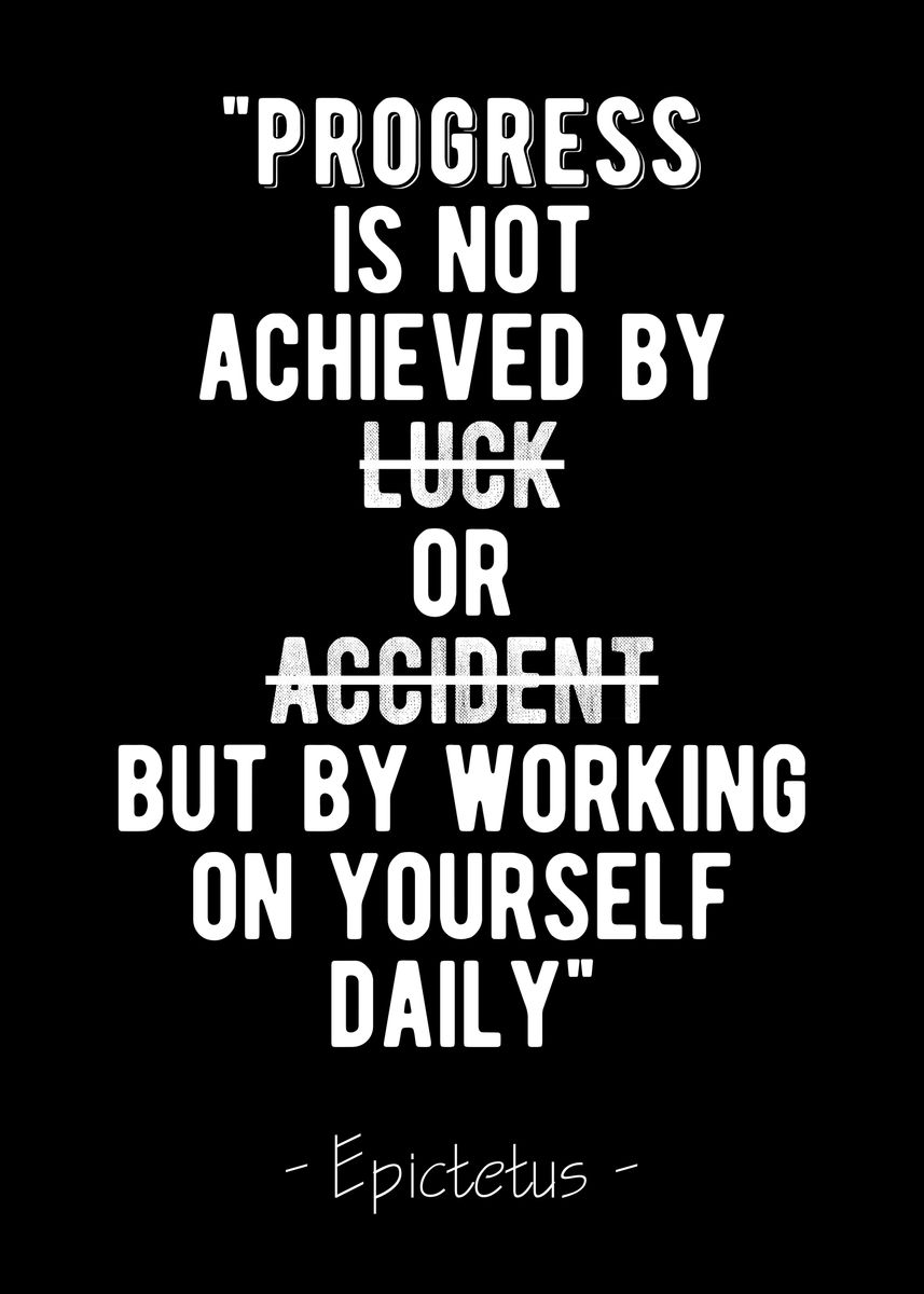 'Progress Stoic Quote' Poster by Motivational Flow | Displate