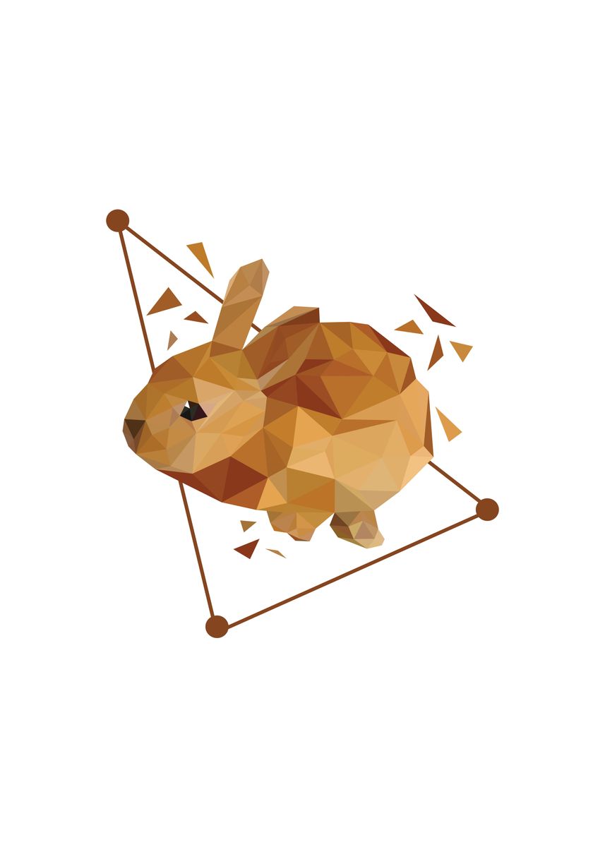 'Geometric low poly rabbit ' Poster by Dyah Tara Devi | Displate