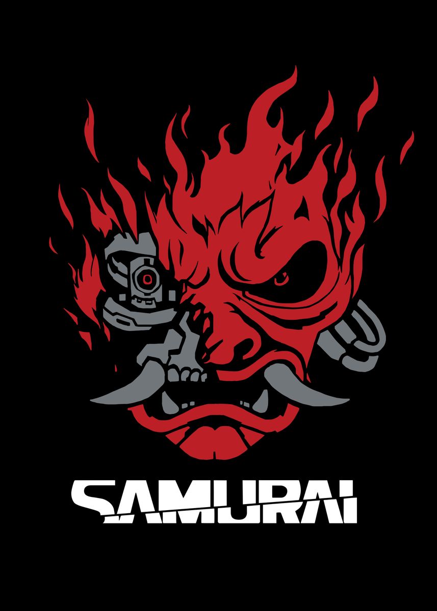 Samurai' Poster, picture, metal print, paint by Cyberpunk 2077 