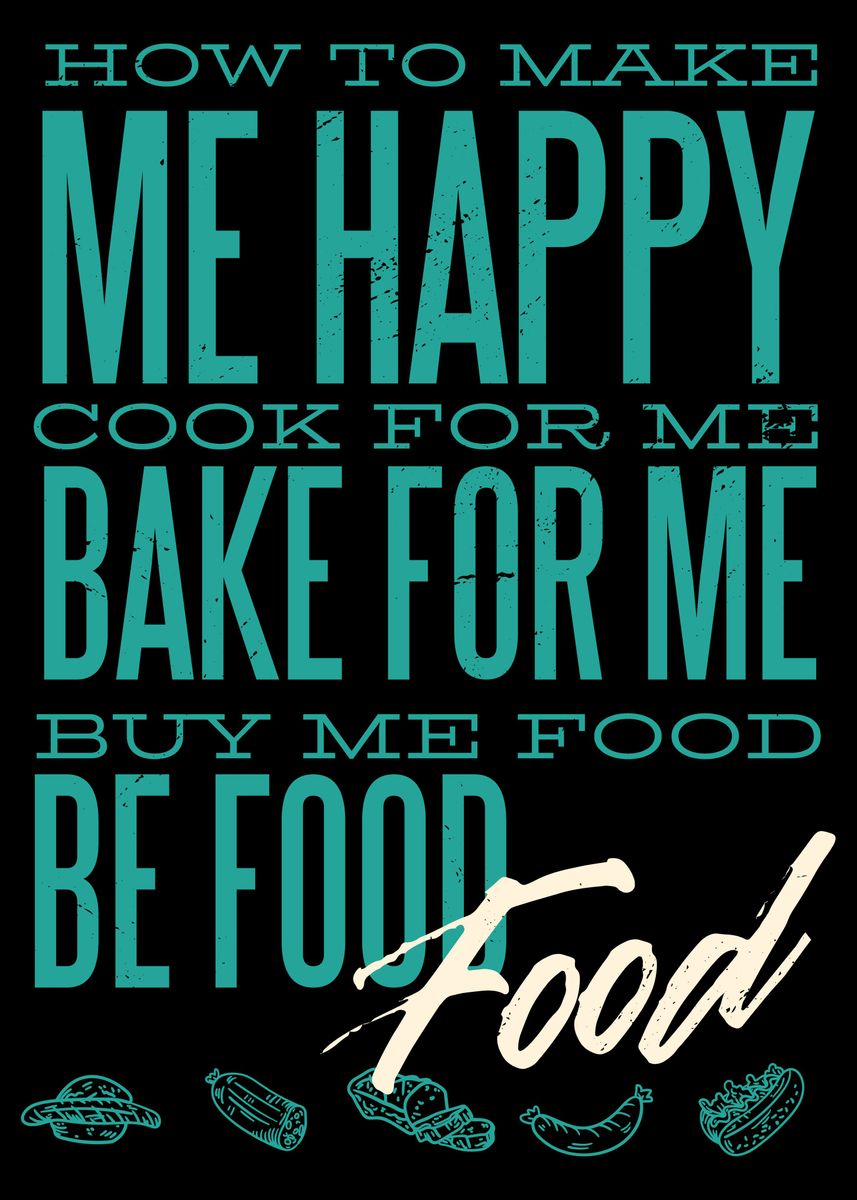 'I Love Food ' Poster by Wonderful Dream Picture | Displate