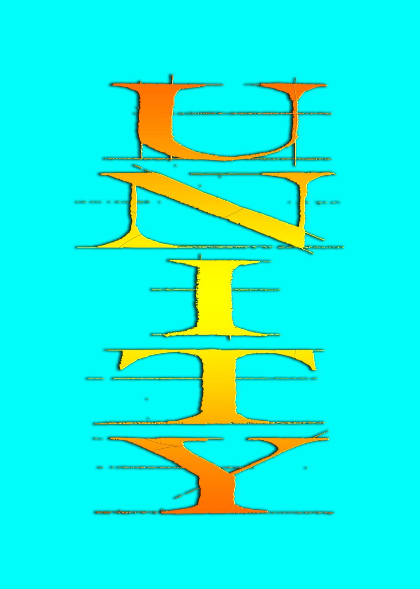'Unity text design trendy' Poster, picture, metal print, paint by ...