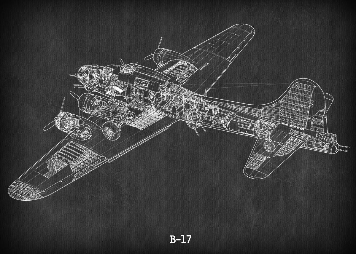 'B 17' Poster by Blueprint Expert | Displate