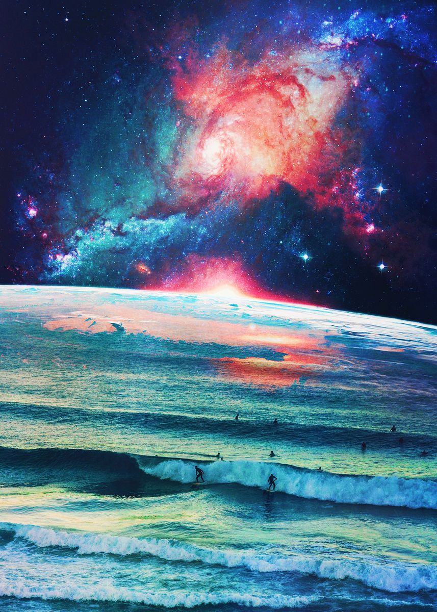 'Cosmic Waves' Poster by seam less | Displate