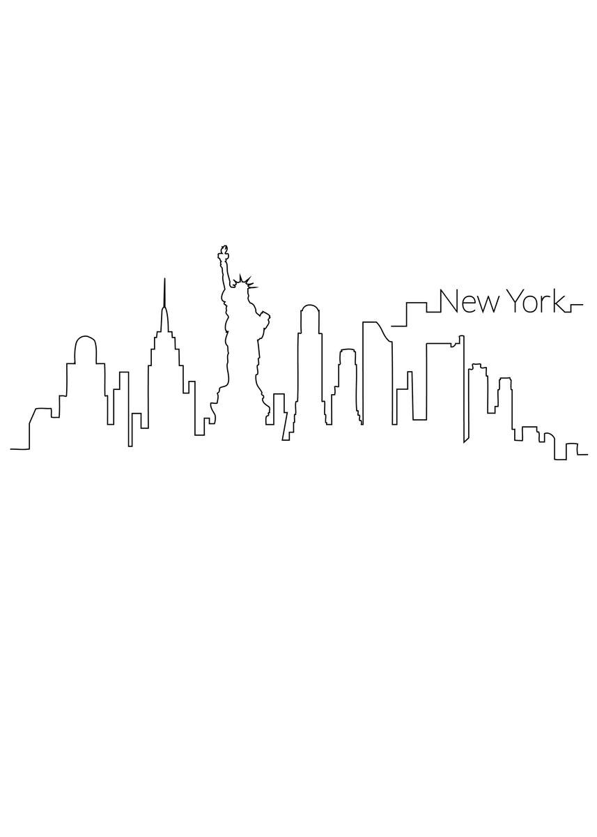 'NEW YORK SKYLINE' Poster, picture, metal print, paint by PosterWorld ...