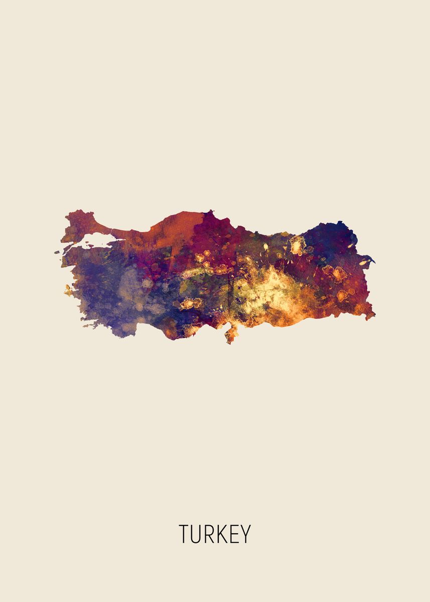 'Turkey Map' Poster by Michael Tompsett | Displate