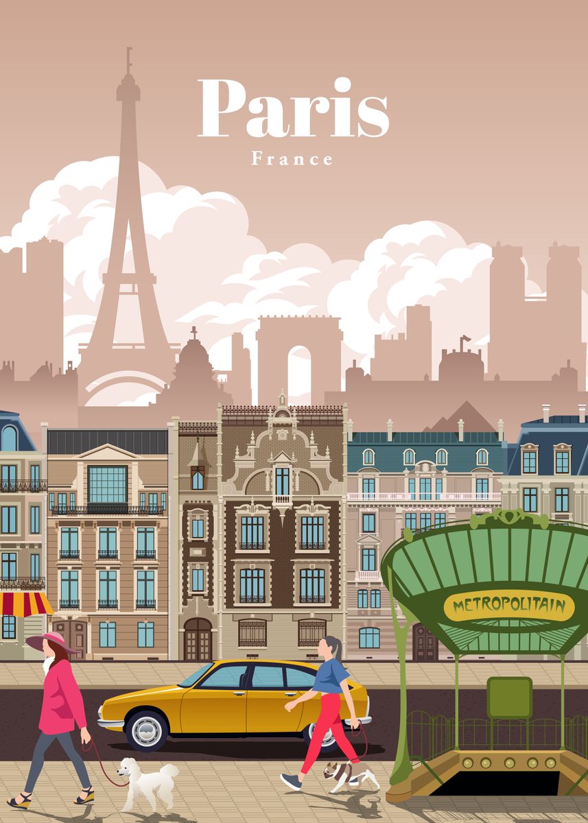 'Travel to Paris' Poster by Studio 324 | Displate