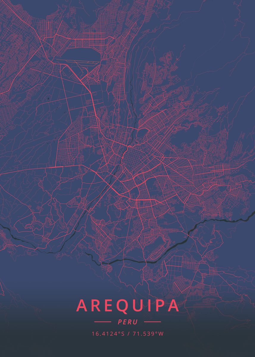 'arequipa Peru' Poster By Designer Map Art 