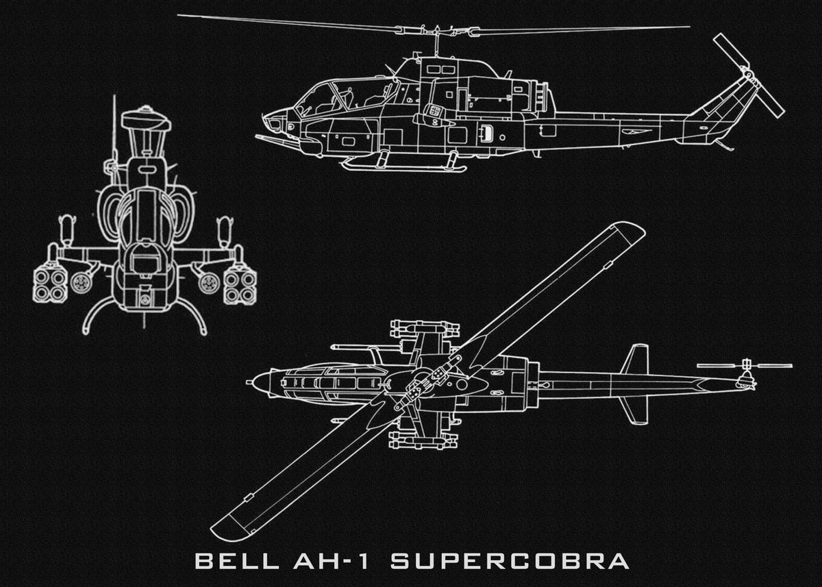 'BELL AH 1 SUPERCOBRA' Poster by Blueprint Expert | Displate