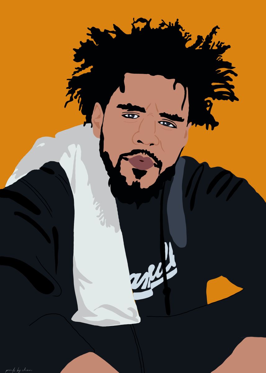 'JCole' Poster, picture, metal print, paint by Jessica Chan Chung Fong ...