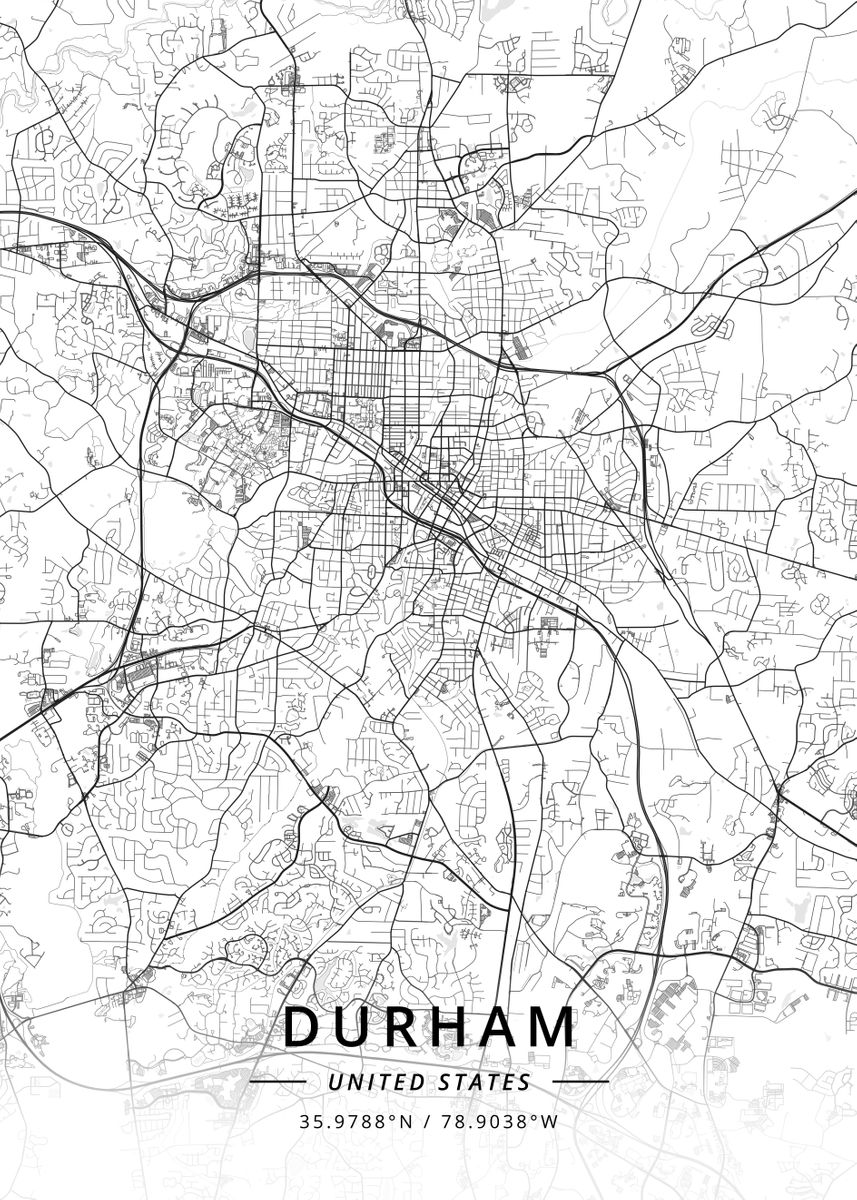 'Durham United States' Poster, picture, metal print, paint by Designer ...