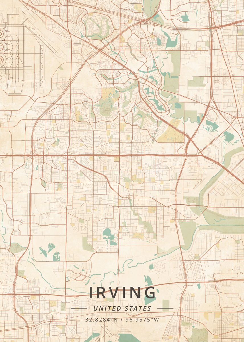 'Irving United States' Poster, picture, metal print, paint by Designer ...