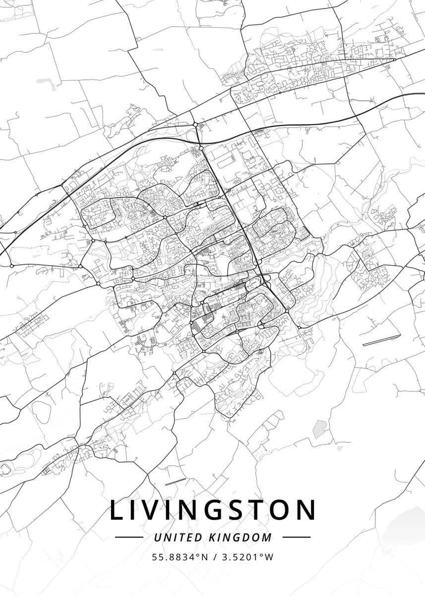 'Livingston United Kingdom' Poster, picture, metal print, paint by ...