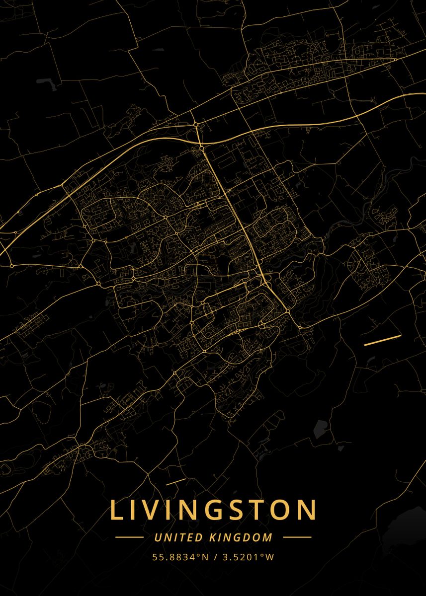 'Livingston United Kingdom' Poster, picture, metal print, paint by ...
