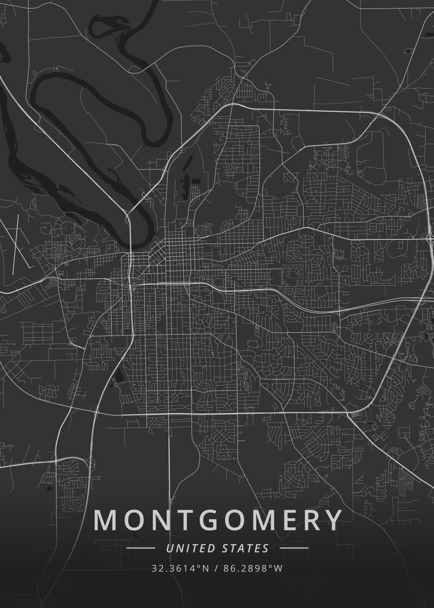 'Montgomery United States' Poster by Designer Map Art | Displate