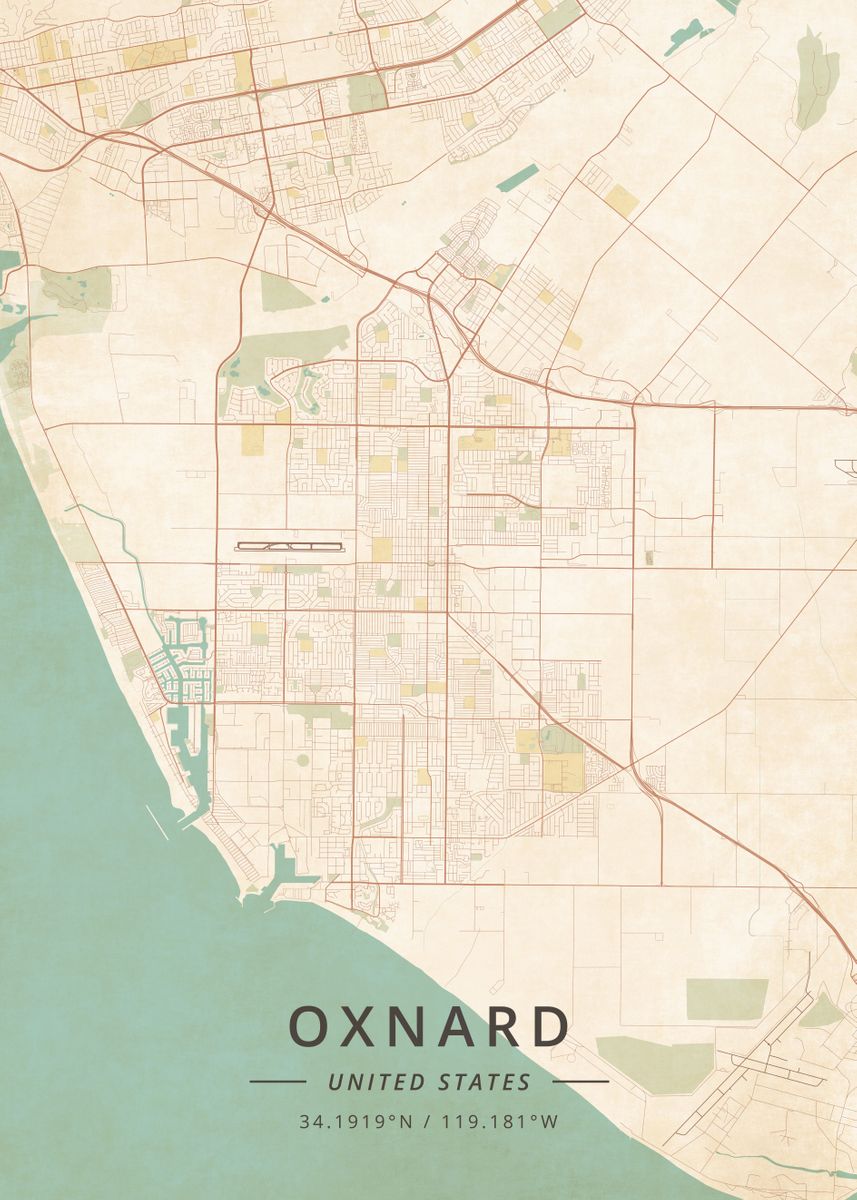 'Oxnard United States' Poster, picture, metal print, paint by Designer ...