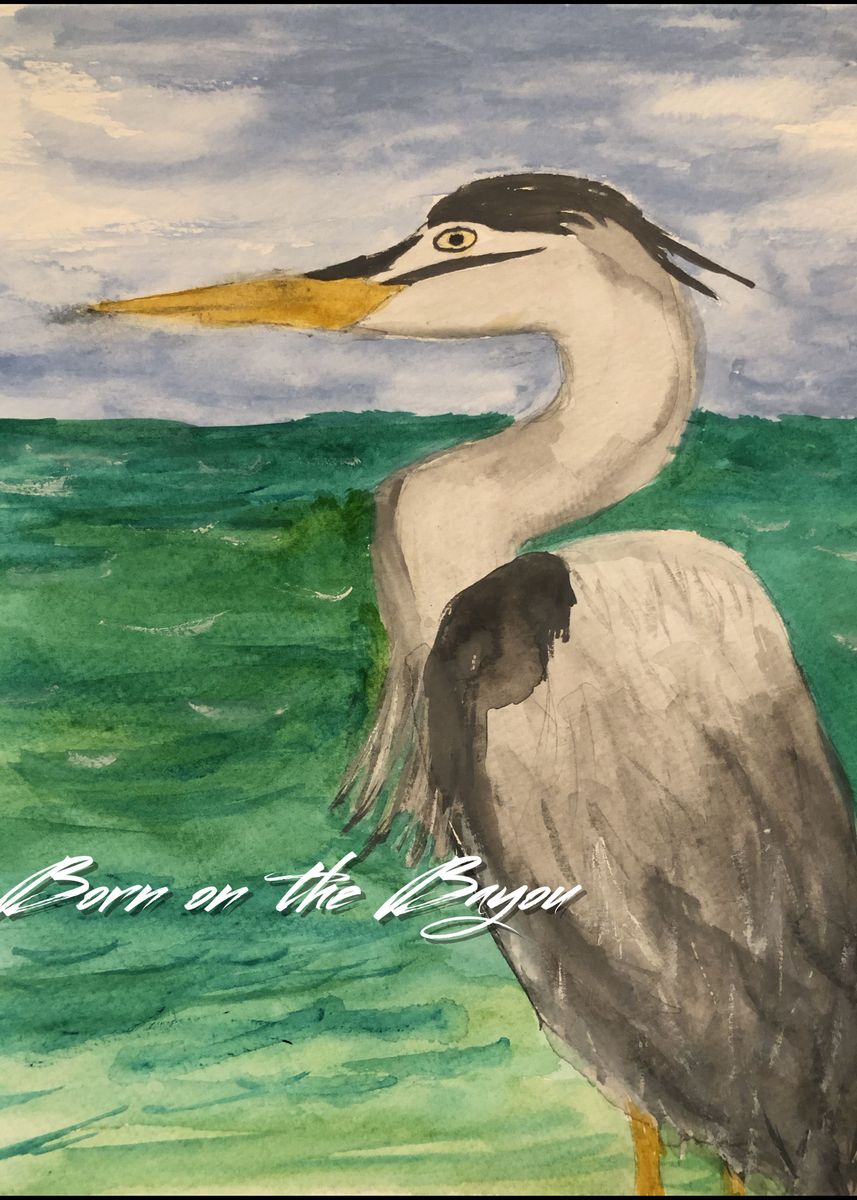 'Born on the Bayou Heron' Poster by Regan Price | Displate