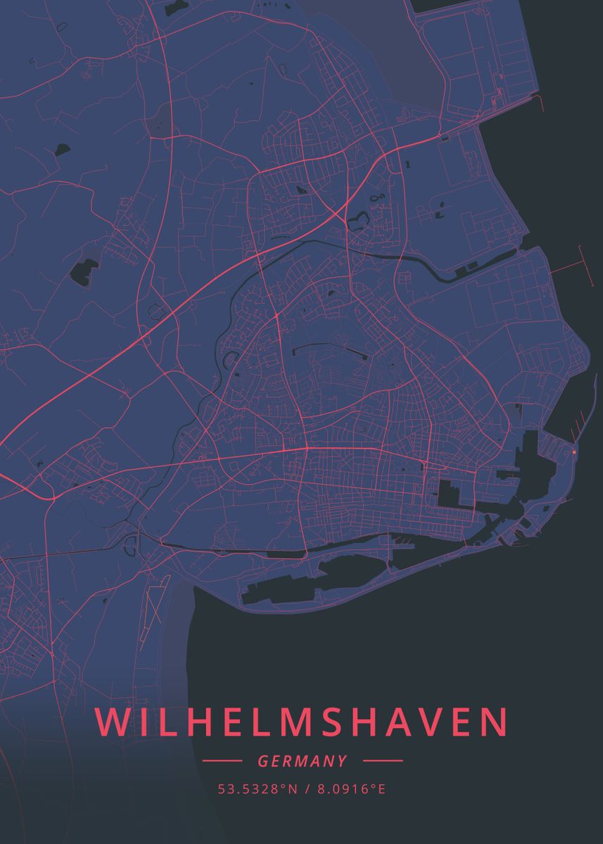 'Wilhelmshaven Germany' Poster, picture, metal print, paint by Designer