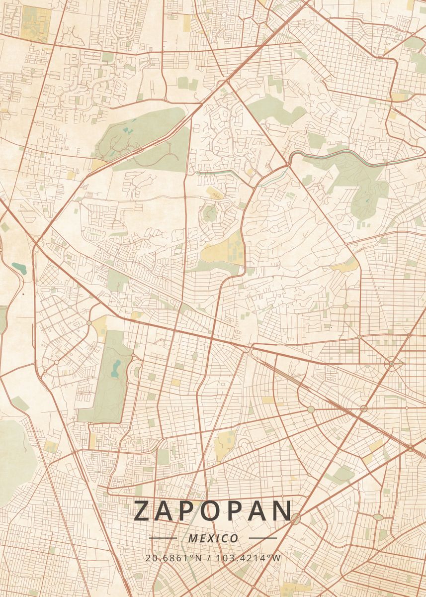 'Zapopan Mexico' Poster by Designer Map Art | Displate