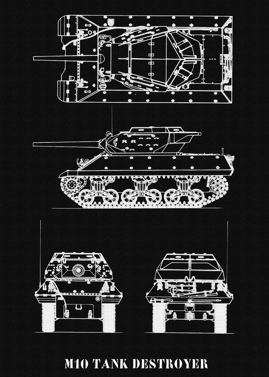 'M10 TANK DESTROYER' Poster by Blueprint Expert | Displate