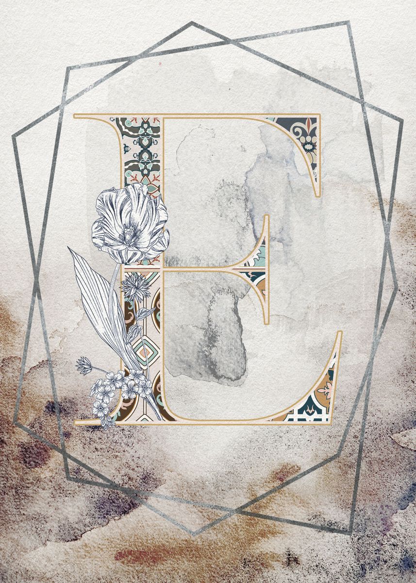 'Capital Letter E Initial' Poster by Tracey Krause | Displate