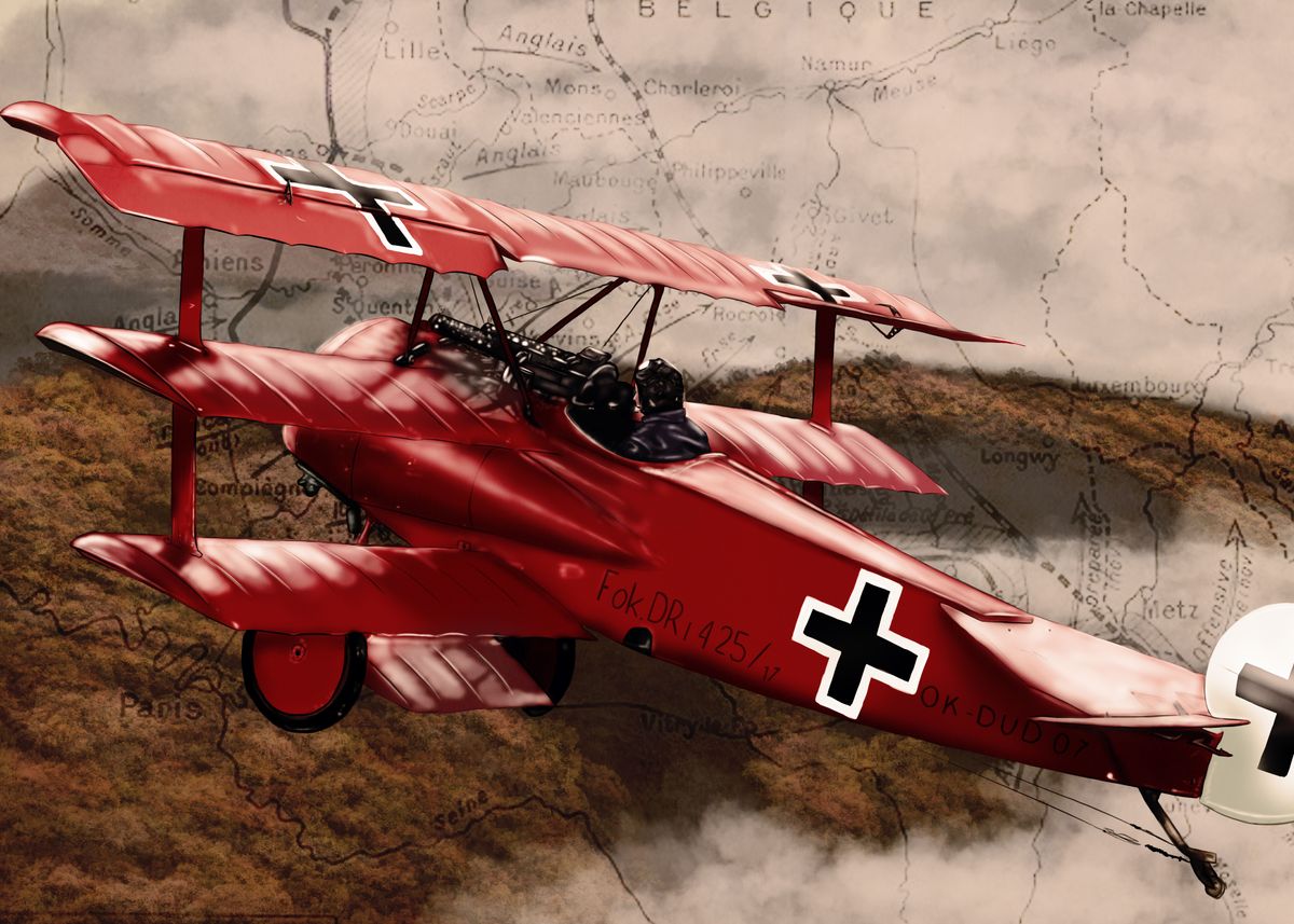 'Plane Fokker Dr I' Poster by Alaak Univers | Displate